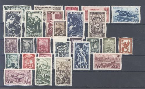 Saarland Michel Nummer 262-88, Jahrgang 1949 **/*, fast nur **