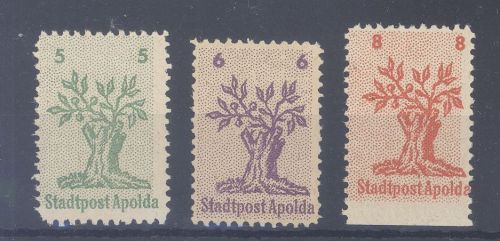 Dt. Lokalpost Apolda Michel Nummer 1-3 **