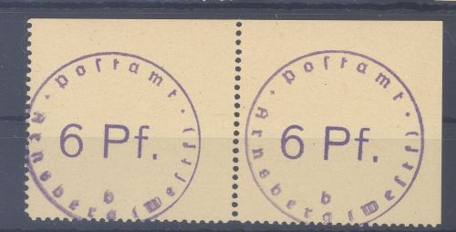 Dt. Lokalpost Arnsberg Michel Nummer 1 im ** Paar