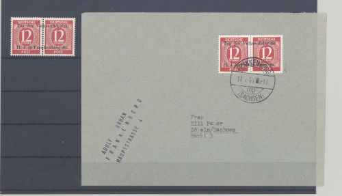 Dt. Lokalpost Frankenberg Michel Nummer 1 ** und auf Brief