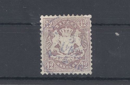 Bayern Michel Nummer 26x, 12 Kreuzer 1870 gestempelt, geprüft BPP