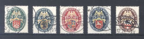 Dt. Reich Michel Nummer 425-29, Nothilfe 1928 gestempelt