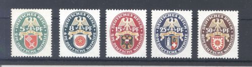 Dt. Reich Michel Nummer 430-34 Nothilfe 1929 **