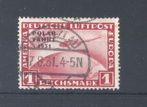 Dt. Reich Michel Nummer 456, 1 RM Polarfahrt 1931 gestempelt