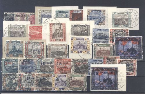 Saargebiet Michel Nummer 50-83, Jahrgang 1921 allermeist gestempelt