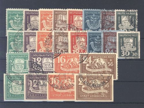 Dt. Lokalpost Lübbenau Michel Nummer 1-12 A-B gestempelt