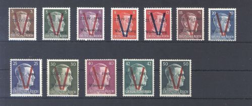 Dt. Lokalpost Saulgau Michel Nummer I-XII, Freimarken 1945 **