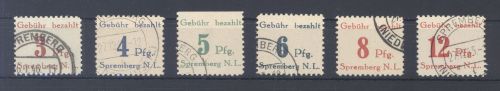 Dt. Lokalpost Spremberg Michel Nr. 1-6, Freimarken 1945 gestempelt
