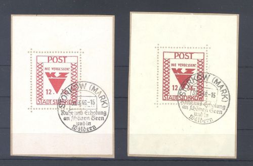 Dt. Lokalpost Storkow Block 1 + 2 gestempelt mit SST