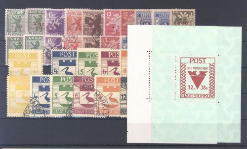 Dt. Lokalpost Storkow, **/gestempelter Posten auf Steckkarte