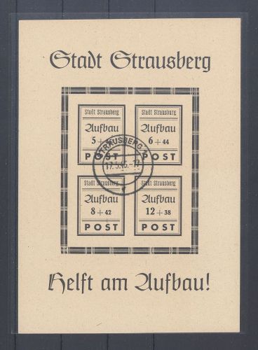 Dt. Lokalpost Strausberg Block 2 I mit PF I gestempelt