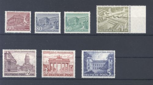 Berlin Michel Nummer 54-60 aus Bauten 1949 mit 57 X **