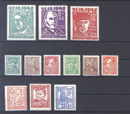 SBZ Michel Nummer 20-28 aus OPD Schwerin **