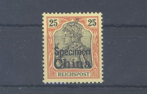 Deutsche Post China Specimen Michel Nr. 19 SP, 25 Pfg. ungebraucht *
