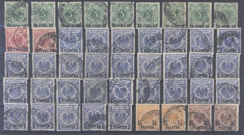 Deutsche Post Türkei, gestempelter Posten aus 6-10 auf Steckkarte