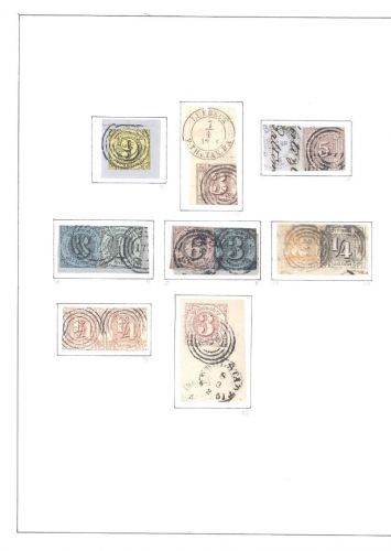 Thurn & Taxis, schöner Posten Briefstücke und Paare auf Seite