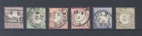 Dt. Reich Michel Nummer 1-6, Groschen kl. Brustschild gestempelt