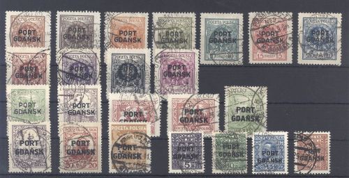 Danzig Port Gdansk Michel Nummer 1-19 aus 1925-29 gestempelt