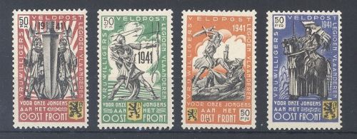 Dt. Bes. 2. WK Belgien Wallonische Legion Michel Nummer I-IV **