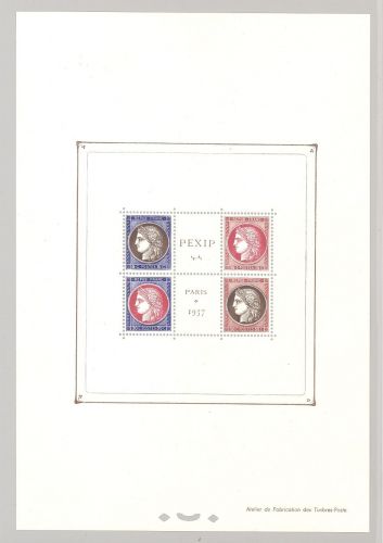 Frankreich Block 3, PEXIP 1937 **, alter Befund