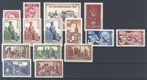 Saarland Michel Nummer 289-303 Jahrgang 1950 **