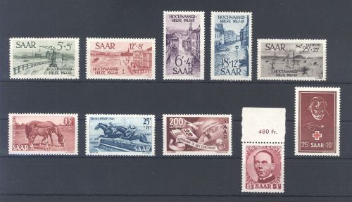 Saarland, ** Posten aus 1948-50 auf Steckkarte