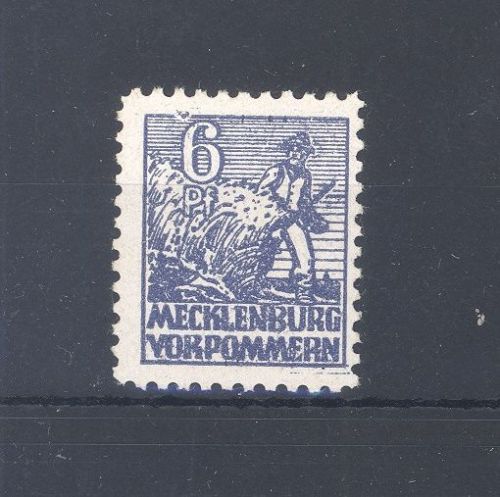 SBZ Michel Nummer 33xc, 6 Pfg. Freimarke 1946 **, geprüft BPP