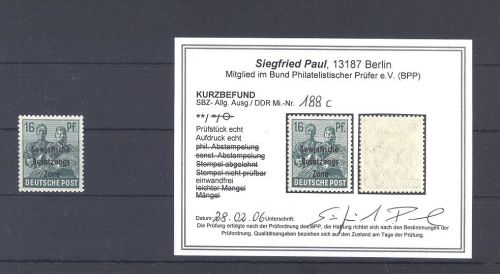 SBZ Michel Nummer 188c 16 Pfg Freimarke 1948 **, Befund BPP