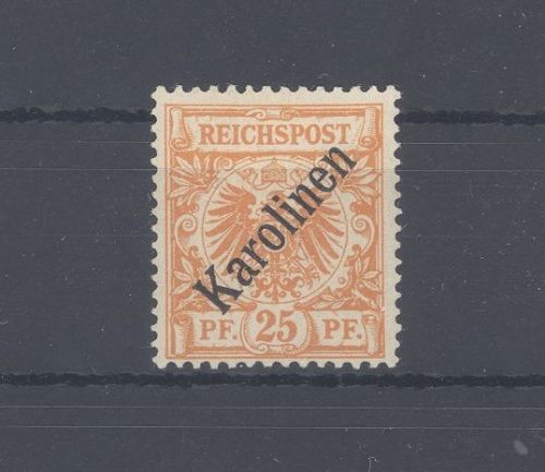 Dt. Kolonien Karolinen Michel Nr. 5 I, 25 Pfg. ungebraucht *, geprüft