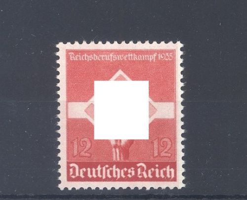 Dt. Reich Mi.Nr. 572y, 12 Pfg. Reichsberufswettkampf 1935 ** gp. BPP