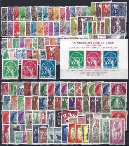 Berlin 1948-55, Mi 1-164 ** komplett mit Block 1, in guter QualitÃ¤t