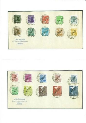 Berlin Mi 1-20 auf 2 Briefen, Berlin-Charlottenburg 2e, FA Schlegel BPP