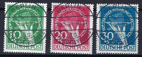 Berlin Mi 68-70 ideal gest. Berlin-Charlottenburg, Befund Schlegel BPP