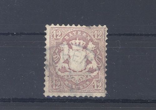 Bayern Michel Nummer 26x, 12 Kreuzer Wappen 1870 gestempelt