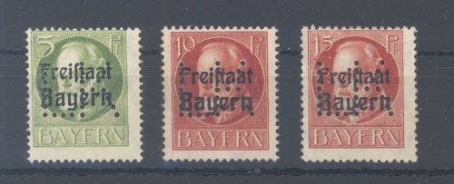 Bayern Portofreiheit Michel Nr. 38-40, LKW Linie 1919 ungebraucht *
