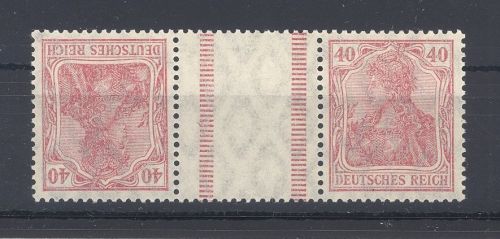 Dt. Reich Germania Zusammendruck KZ 5b, 40 Pfg. Germania **, geprüft