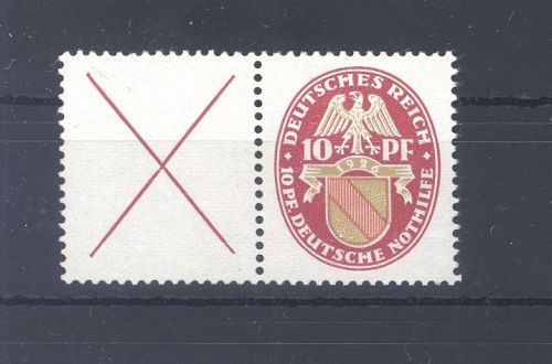 Dt. Reich Zusammendruck Michel Nr. W 31, 10 Pfg. Nothilfe 1926 **