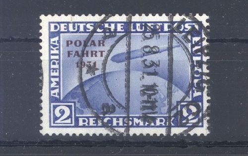 Dt. Reich Mi.Nr. 457 I, 2 Mark Polarfahrt PF I gestempelt, geprüft BPP