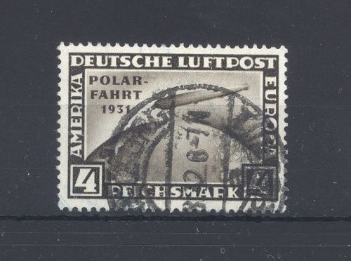 Dt. Reich Michel Nummer 458, 4 RM Polarfahrt 1931 gestempelt. gp. BPP