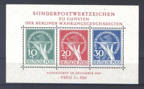 Berlin Block 1 III, Währungsgeschädigte 1949 **, geprüft BPP