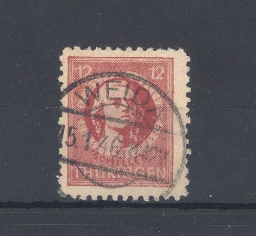 SBZ Michel Nummer 97 Ax bat, 12 Pfg. 1945 gestempelt, geprüft BPP