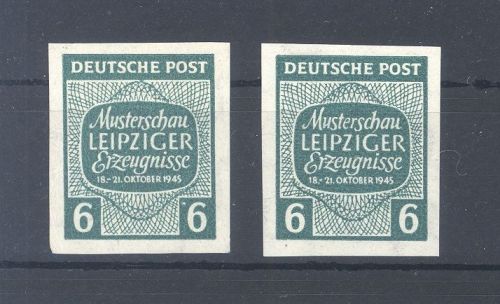 SBZ Michel Nummer 124 X U, 6 Pfg. Freimarke 1945 ungezähnt **