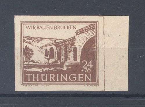 SBZ Michel Nummer 115cyy, 24 Pfg. Brücken 1945 **, geprüft
