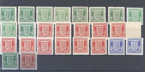 Dt. Bes. 2. WK Guernsey, ** Posten aus Michel Nummer 1-3