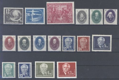 DDR , kleinerer ** Posten aus 1949-52 auf Steckkarte