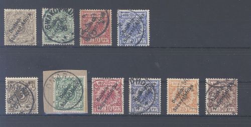 Dt. Kolonien DSWA Mi.Nr. 1-10, Freimarken 1897-98 gestempelt