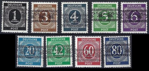 Bizone Mi I - IX / I komplett **, jede Marke gepr. Schlegel BPP