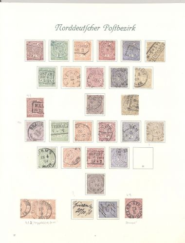 Norddt. Bund Michel Nummer 1-25 fast komplett gestempelt