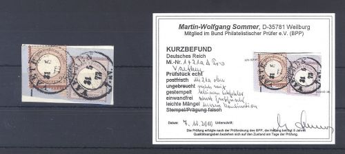 Dt. Reich, Briefstück mit Michel Nummer 1 und 21 aus Vaethen