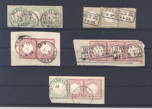 Dt. Reich, interessanter Posten gestempelter Brustschildeinheiten